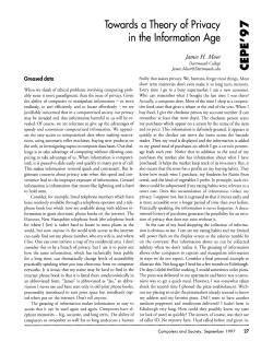 Towards a theory of privacy in the information age