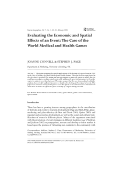 Evaluating the Economic and Spatial Effects of an Event: The Case