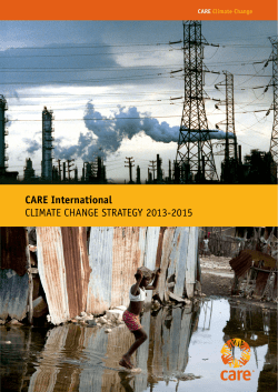 CARE International CLIMATE CHANGE STRATEGY 2013-2015