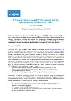 A Young International Professional, jointly appointed by ECDPM