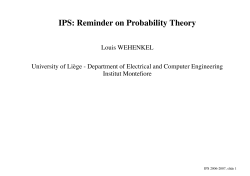 IPS: Reminder on Probability Theory