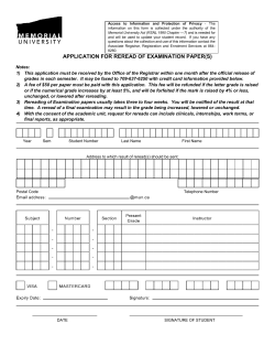 APPLICATION FOR REREAD OF EXAMINATION PAPER(S)