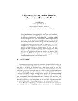 A Recommendation Method Based on Personalized Random Walks