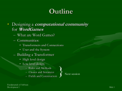 Computational communties - design Word Games (Part 1 without