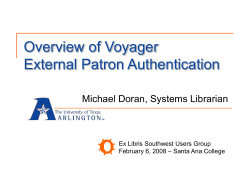 Overview of Voyager External Patron Authentication