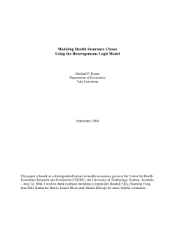 Modeling Health Insurance Choice Using the Heterogeneous Logit