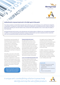 A unique anti-counterfeiting solution to proactively
