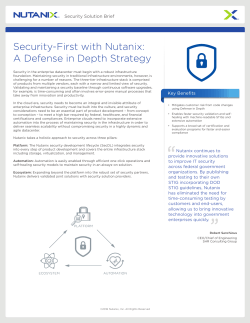 Security-First with Nutanix: A Defense in Depth Strategy