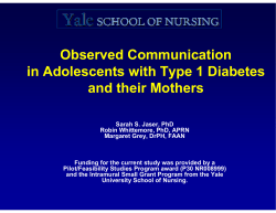 Observed Communication in Adolescents with Type 1 Diabetes and