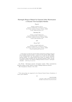 Martingale Measure Method for Expected Utility Maximization in