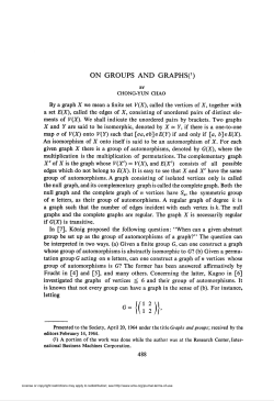 on groups and graphs(1) - American Mathematical Society