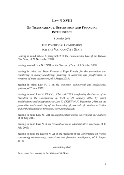 law n. xviii - Vatican City State
