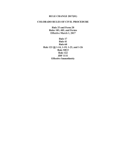RULE CHANGE 2017(01) - Colorado Judicial Branch