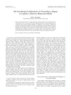 The Psychological Implications of Concealing a Stigma: A Cognitive
