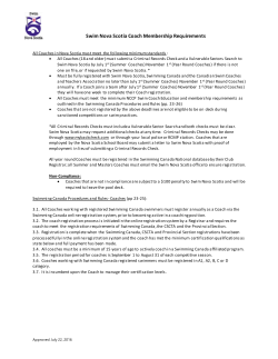 2016-17 NS Coach Membership Requirements