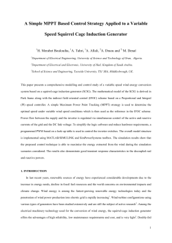 A Simple MPPT Based Control Strategy Applied to a Variable Speed