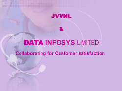 JVVNL Presentation - Data Infosys Limited
