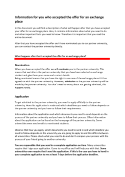 Information for you who accepted the offer for an