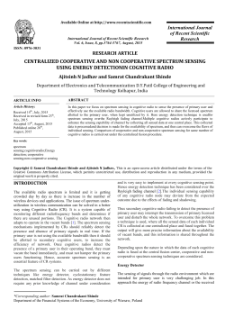 centralized cooperative and non cooperative spectrum sensing