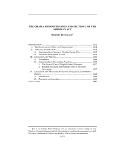 the obama administration and section 2 of the sherman act