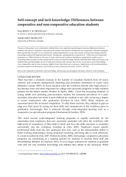 Self-concept and tacit knowledge: Differences between cooperative