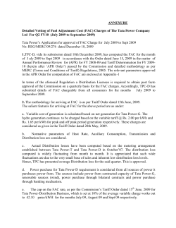 ANNEXURE Detailed Vetting of Fuel Adjustment Cost (FAC