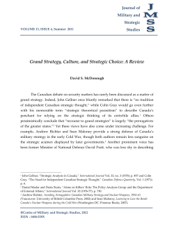 Grand Strategy, Culture, and Strategic Choice: A Review