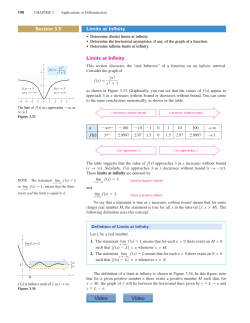 Section 3.5 Limits at Infinity Limits at Infinity Video Video