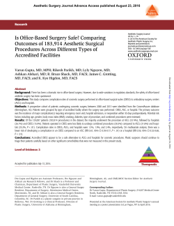 Is Office-Based Surgery Safe? Comparing Outcomes of 183,914