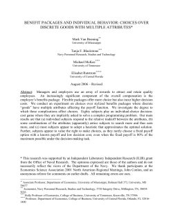 benefit packages and individual behavior: choices over