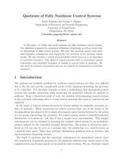 Quotients of Fully Nonlinear Control Systems 1 Introduction