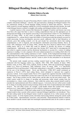 Bilingual Reading from a Dual Coding Perspective