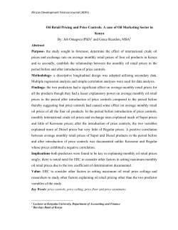 Oil Retail Pricing and Price Controls: A case of Oil Marketing Sector