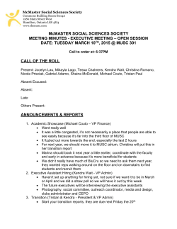 March 10 - The McMaster Social Science Society