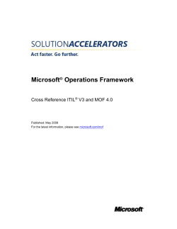 Cross Reference ITIL V3 and MOF 4.0