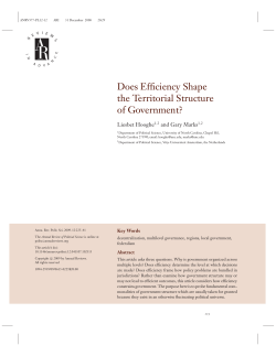 Does Efficiency Shape the Territorial Structure of - UNC