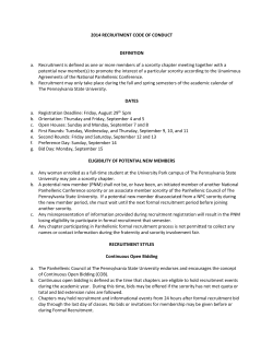 Recruitment Code of Conduct - Penn State Panhellenic Council