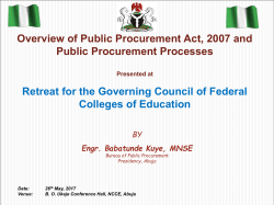 public procurement act: salient issues of urgent attention
