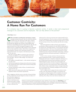 Customer Centricity: A Home Run For Customers