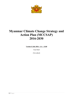 Myanmar Climate Change Strategy and Action Plan (MCCSAP