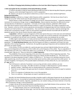 The Effect of Changing Hardy Weinberg Conditions