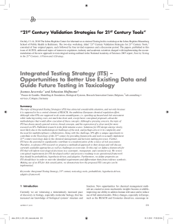 Integrated Testing Strategy (ITS) &ndash; Opportunities to Better Use