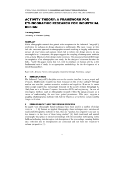 activity theory: a framework for ethnographic research for industrial