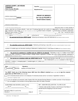 JUSTICE COURT, LAS VEGAS TOWNSHIP PROOF OF SERVICE