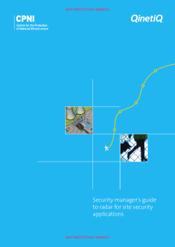 Security manager`s guide to radar for site security applications