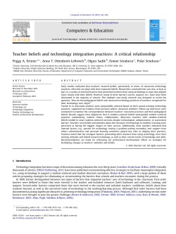 Teacher beliefs and technology integration practices: A critical