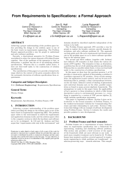 From Requirements to Specifications: a Formal Approach