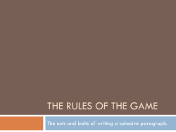The Rules of the Game - Staff Portal Camas School District