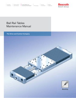 Ball Rail Tables Maintenance Manual