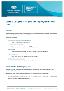 Guide to using the REC Registry for the first time
